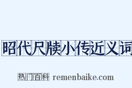 昭代尺牍小传近义词是什么意思的图片